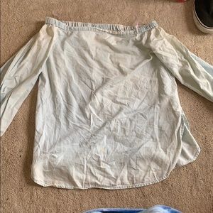 Off the shoulder denim shirt